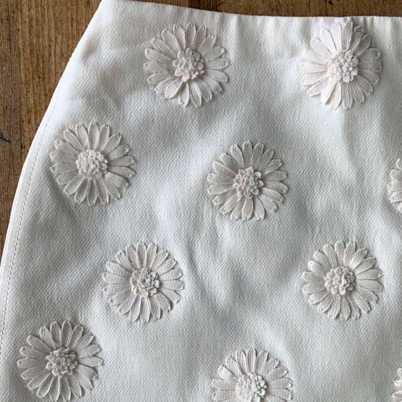 Valentino White Floral Silk Wool Mini Skirt - Picture 15 of 16